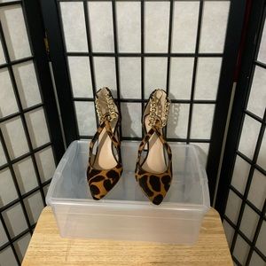 Antonio Melani Tiaa Pump Calf Hair with Leather Sole And Gold Chain Detail.